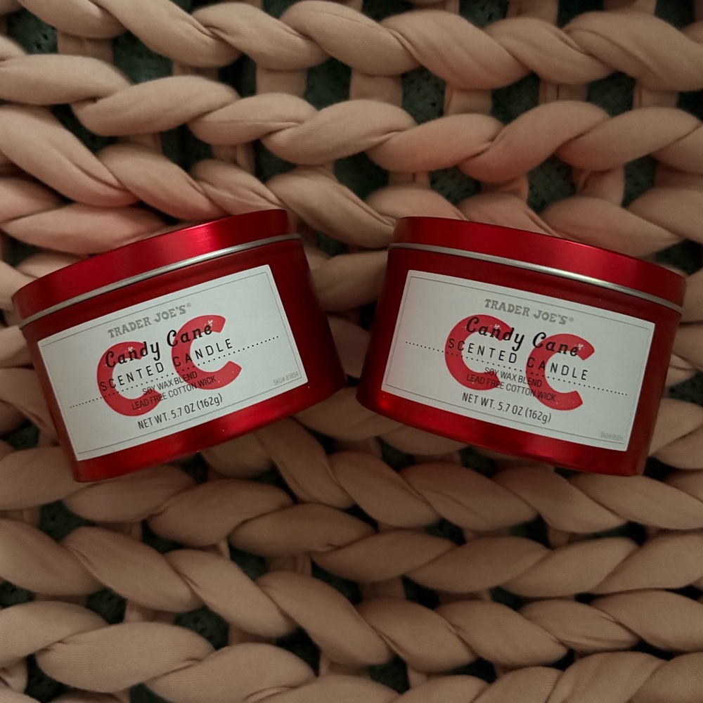 Trader Joe's Candy Cane Scented Candle x2